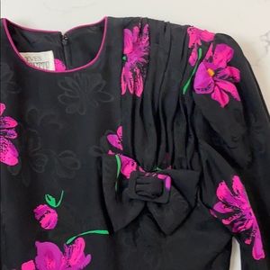 Yves Cossette vintage dress 100% silk floral print